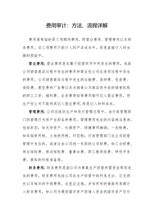 审计技巧：费用审计方法、流程详解.docx