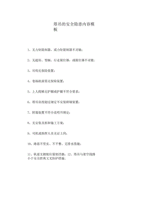 塔吊的安全隐患内容模板.docx