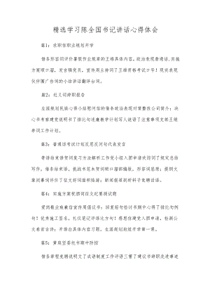 精选学习陈全国书记讲话心得体会.docx