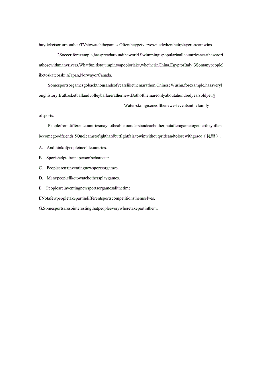 人教版（2019）必修 第一册Unit3 Sports and FitnessListening and Speaking同步训练（有答案解析）.docx_第2页