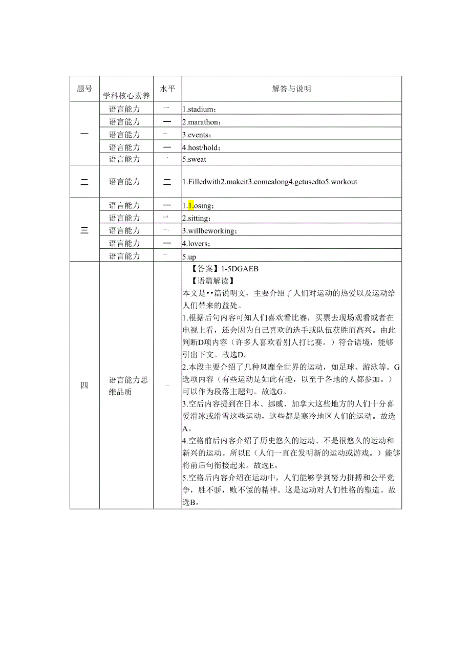 人教版（2019）必修 第一册Unit3 Sports and FitnessListening and Speaking同步训练（有答案解析）.docx_第3页