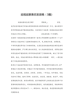 巡视巡察表态发言稿(3篇).docx