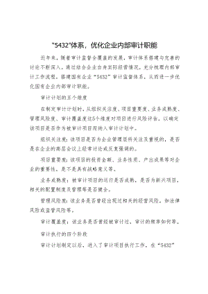 审计技巧：“5432”体系优化企业内部审计职能.docx