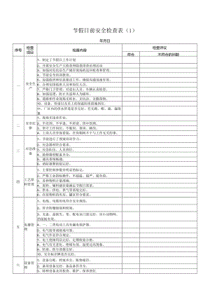 2024年节前检查表10套汇编.docx