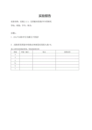 计算机网络实验指导----基于华为平台 实验报告 实验2.3.1 无屏蔽双绞线UTP分类探究.docx