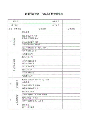 起重吊装设备（汽车吊）检查验收表.docx