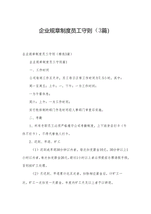 企业规章制度员工守则（3篇）.docx