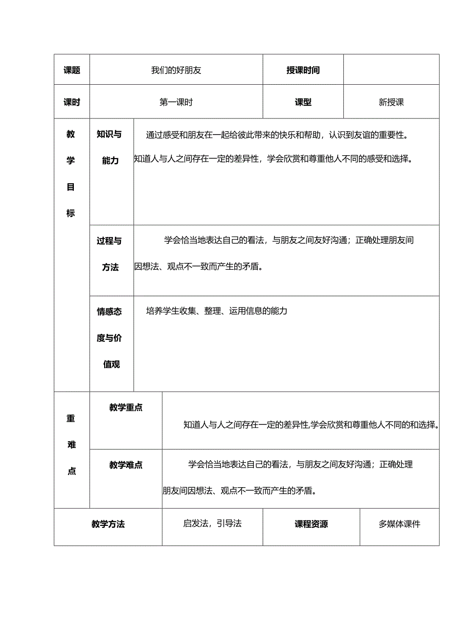 部编版四年级下册道德与法治我们的好朋友教学设计.docx_第3页