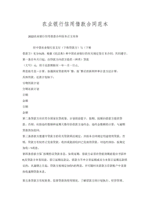 农业银行信用借款合同范本.docx