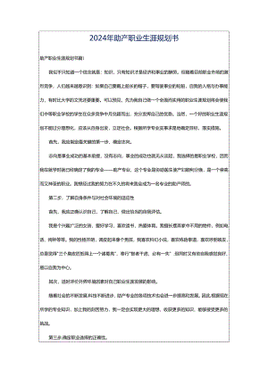 2024年助产职业生涯规划书.docx