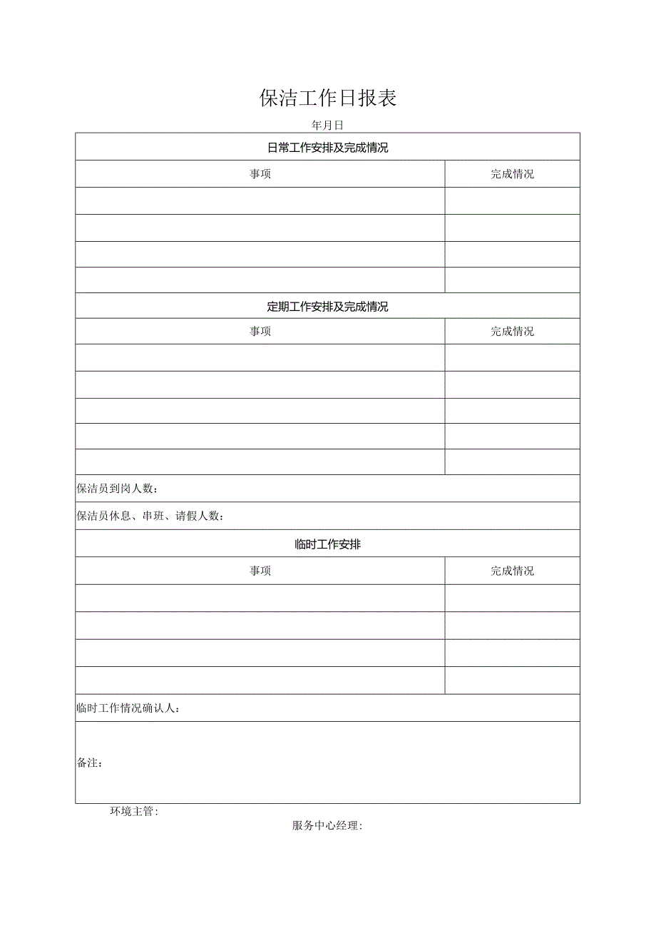 保洁工作日报表.docx_第1页