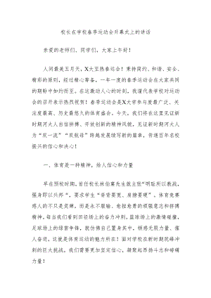 校长在学校春季运动会开幕式上的讲话.docx