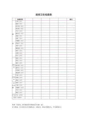 厨房卫生检查表.docx