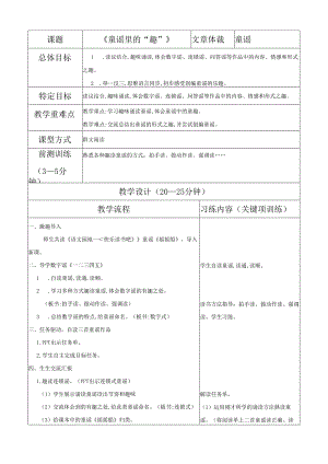 课题《童谣里的“趣”》文章体裁童谣.docx