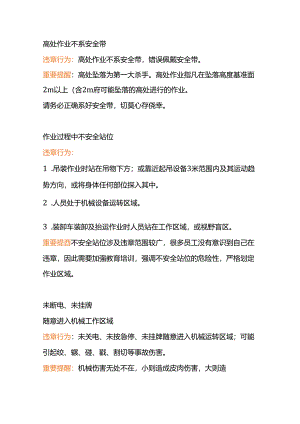 工贸企业十大最致命违章作业行为.docx