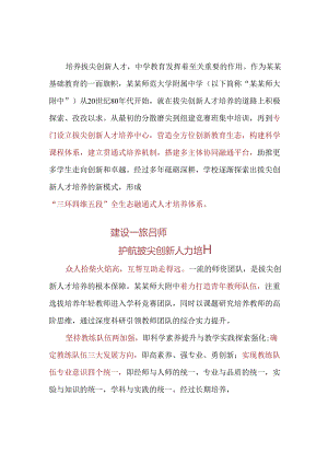 某某师大附中拔尖创新人才培养体系模式研究.docx
