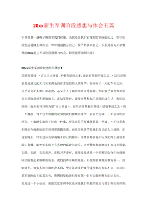 20xx新生军训阶段感想与体会五篇.docx