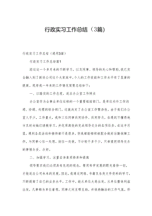 行政实习工作总结（3篇）.docx