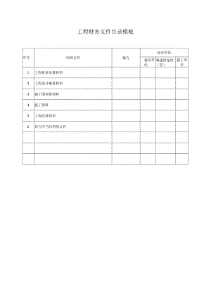 工程财务文件目录模板.docx