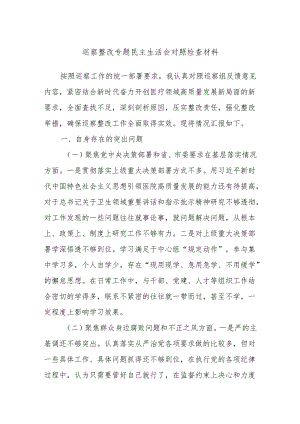 巡察整改专题民主生活会对照检查材料.docx