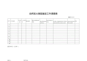 自然发火煤层鉴定工作清理表.docx