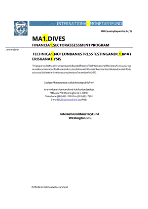 IMF-马尔代夫：金融部门评估方案关于银行压力测试和气候风险分析的技术说明（英）-2024.1.docx