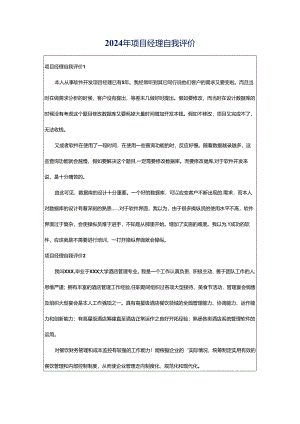 2024年项目经理自我评价.docx
