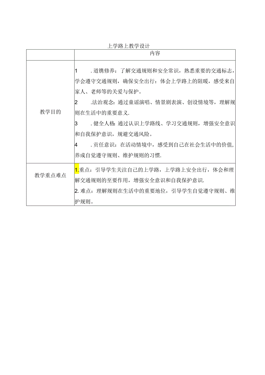 小学道德与法治统编版一上：上学路上 教案.docx_第1页