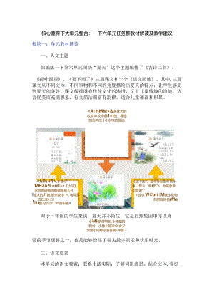 核心素养下大单元整合：一下六单元任务群教材解读及教学建议.docx