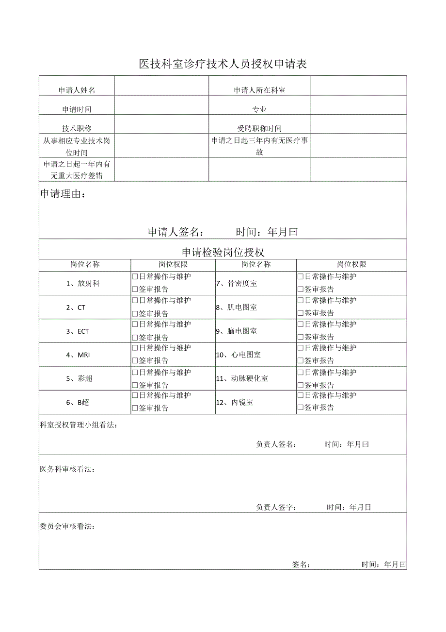 医技科室诊疗技术人员分级授权与再授权管理制度(2024年修订).docx_第3页