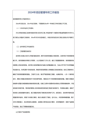 2024年项目管理年终工作报告.docx
