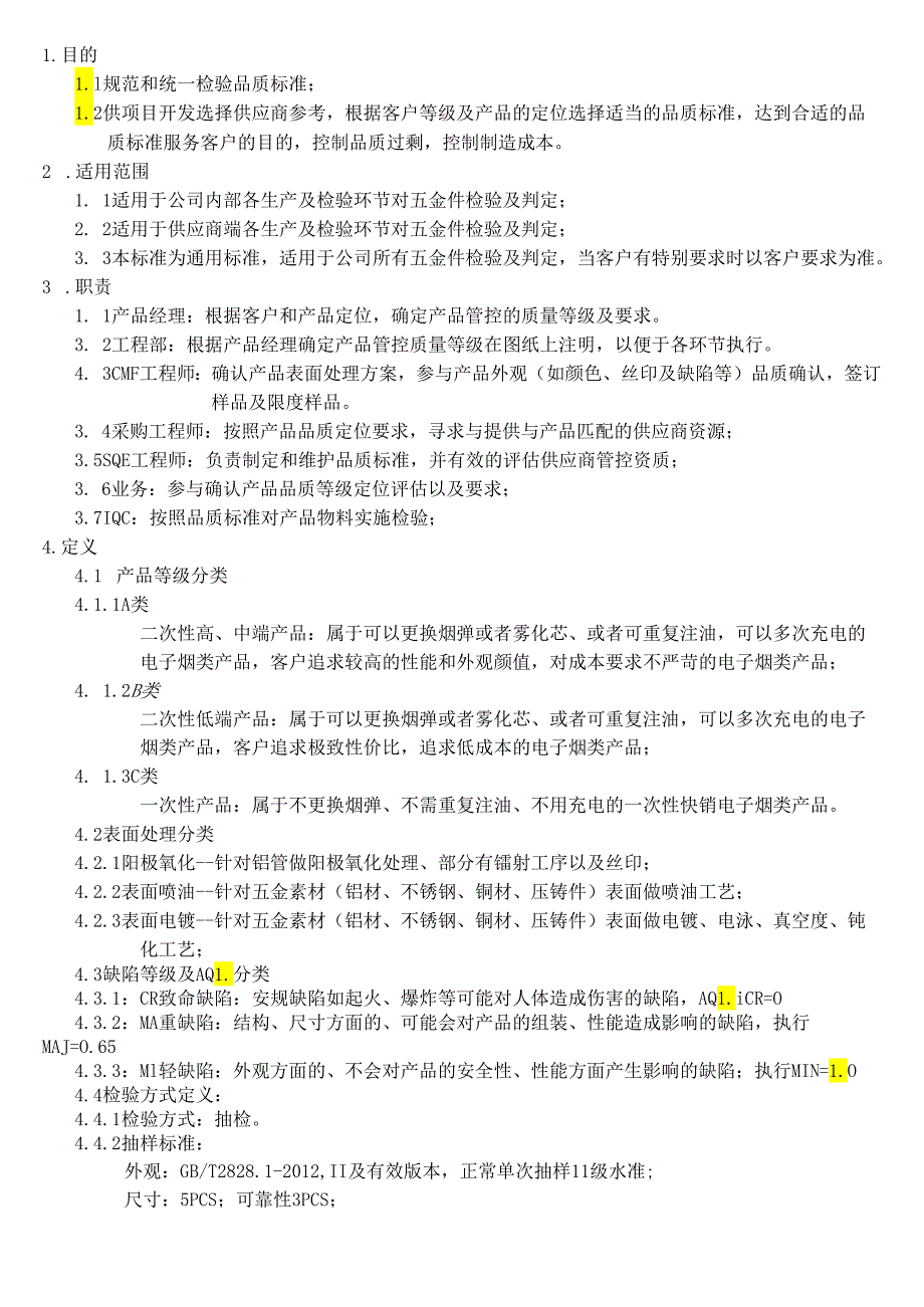 部品入厂检验标准(电子烟五金类).docx_第2页