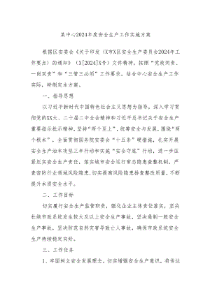 某中心2024年度安全生产工作实施方案.docx