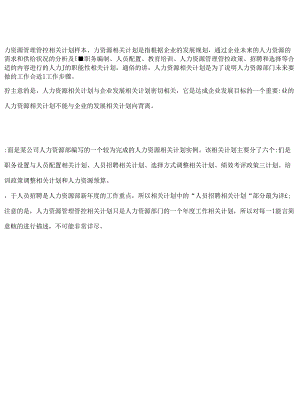 XX企业年度人力资源管理计划.docx