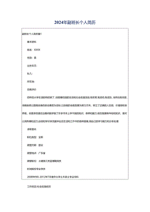2024年副班长个人简历.docx