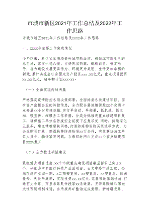 市城市新区2021年工作总结及2022年工作思路.docx