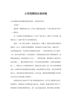 小学竞聘班长演讲稿.docx