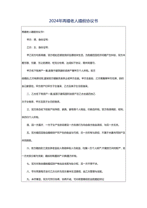 2024年再婚老人婚前协议书.docx