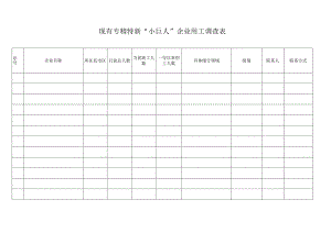 现有专精特新“小巨人”企业用工调查表.docx
