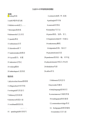 人教版九年级全册Unit1-Unit3复习早读纸条背诵+默写（含答案）.docx
