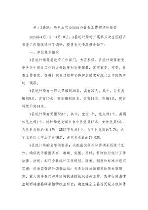 关于X县统计局第五次全国经济普查工作的调研报告.docx