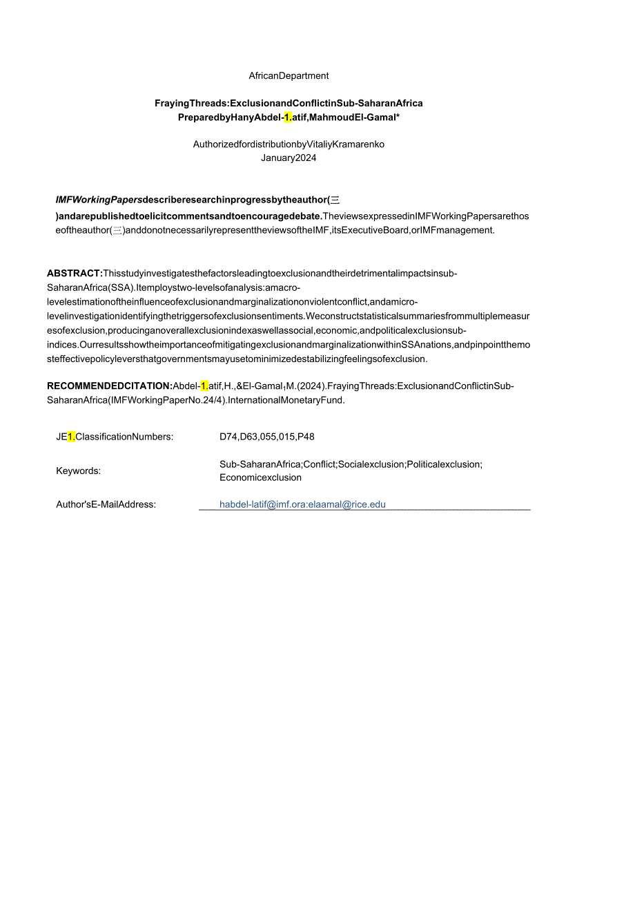 IMF-脆弱的线索：撒哈拉以南非洲的排斥与冲突（英）-2024.1.docx_第2页