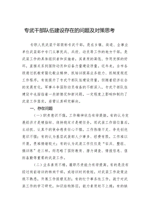 专武干部队伍建设存在的问题及对策思考.docx