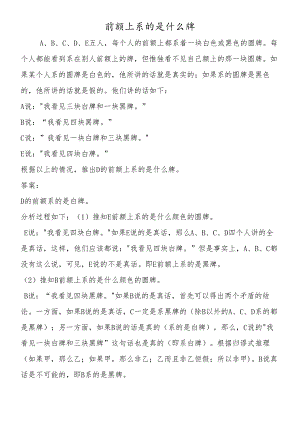 前额上系的是什么牌.docx