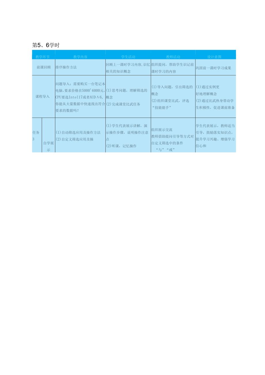 高教版信息技术《4.2加工数据 任务一 使用筛选》教案.docx_第1页