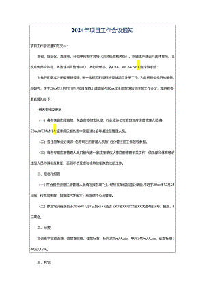 2024年项目工作会议通知.docx