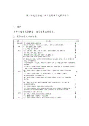 医疗机构协助病人床上使用便器流程及评价.docx