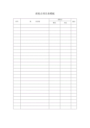 质检点项目表模板.docx