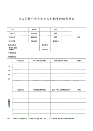 公安院校公安专业本专科招生在校情况考察表2024黑龙江.docx