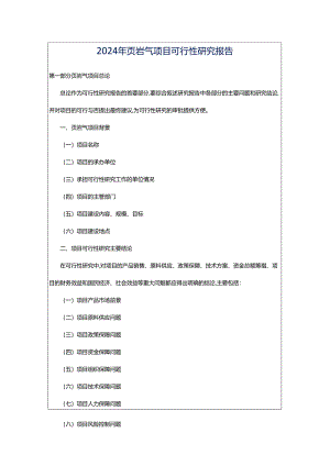 2024年页岩气项目可行性研究报告.docx